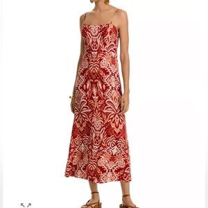 Farm Rio tropical tapestry red slip dress - new with tags